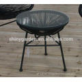 Samll Table Stand of Acapulca Chairs Rattan Table with 5 Tempeted Glass